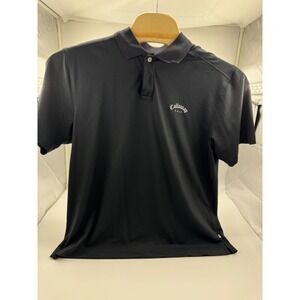 Callaway Mens Classic Golf Black Polo Shirt Large Breathable Performance‎